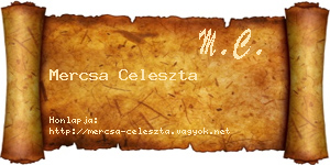 Mercsa Celeszta névjegykártya
